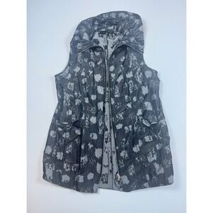 Liv by Habitat Womens Grey Black Warm Zip Up Lightweight Spring Fall Vest Small